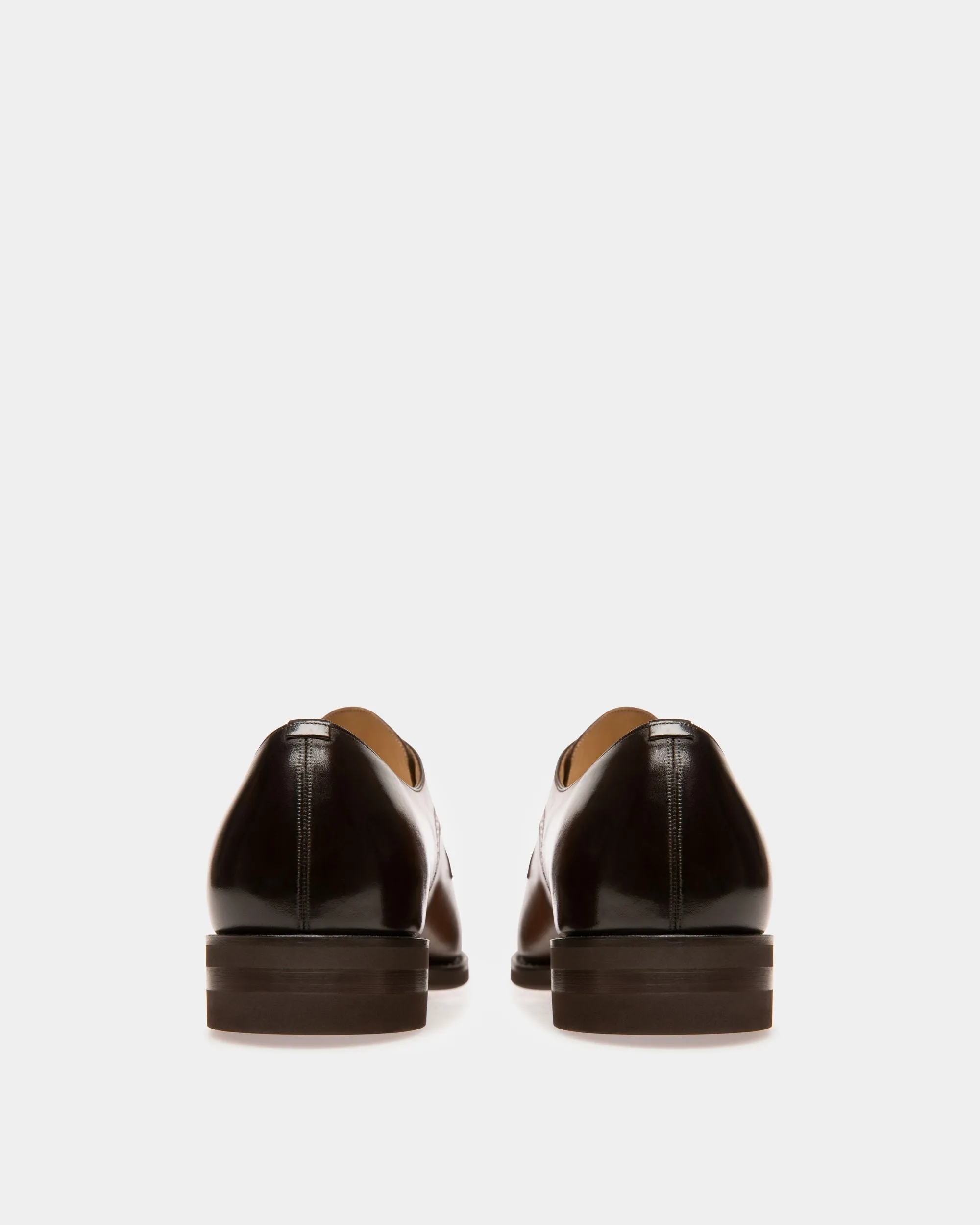 Scribe Novo Derby Shoes In Brown Leather