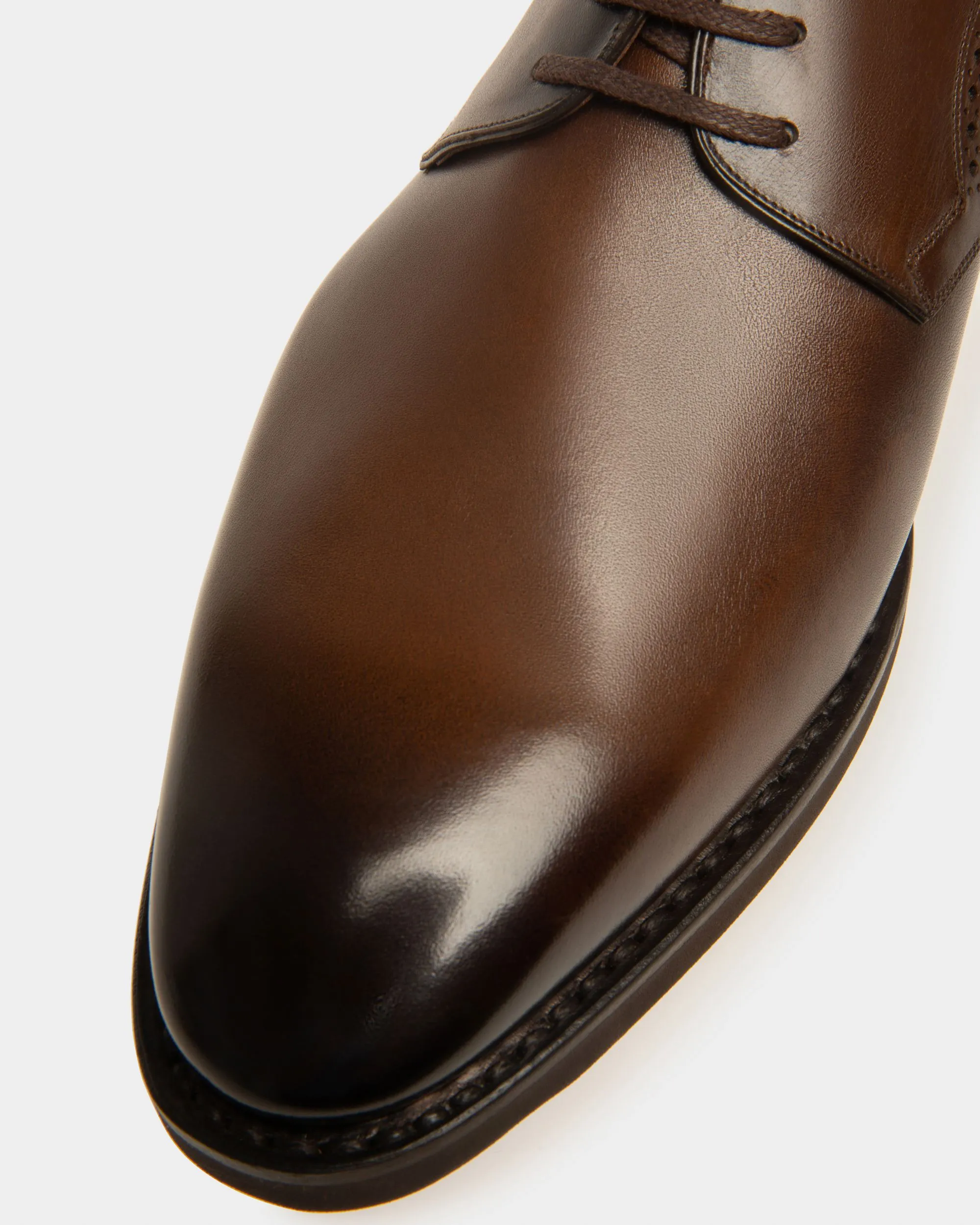 Scribe Novo Derby Shoes In Brown Leather