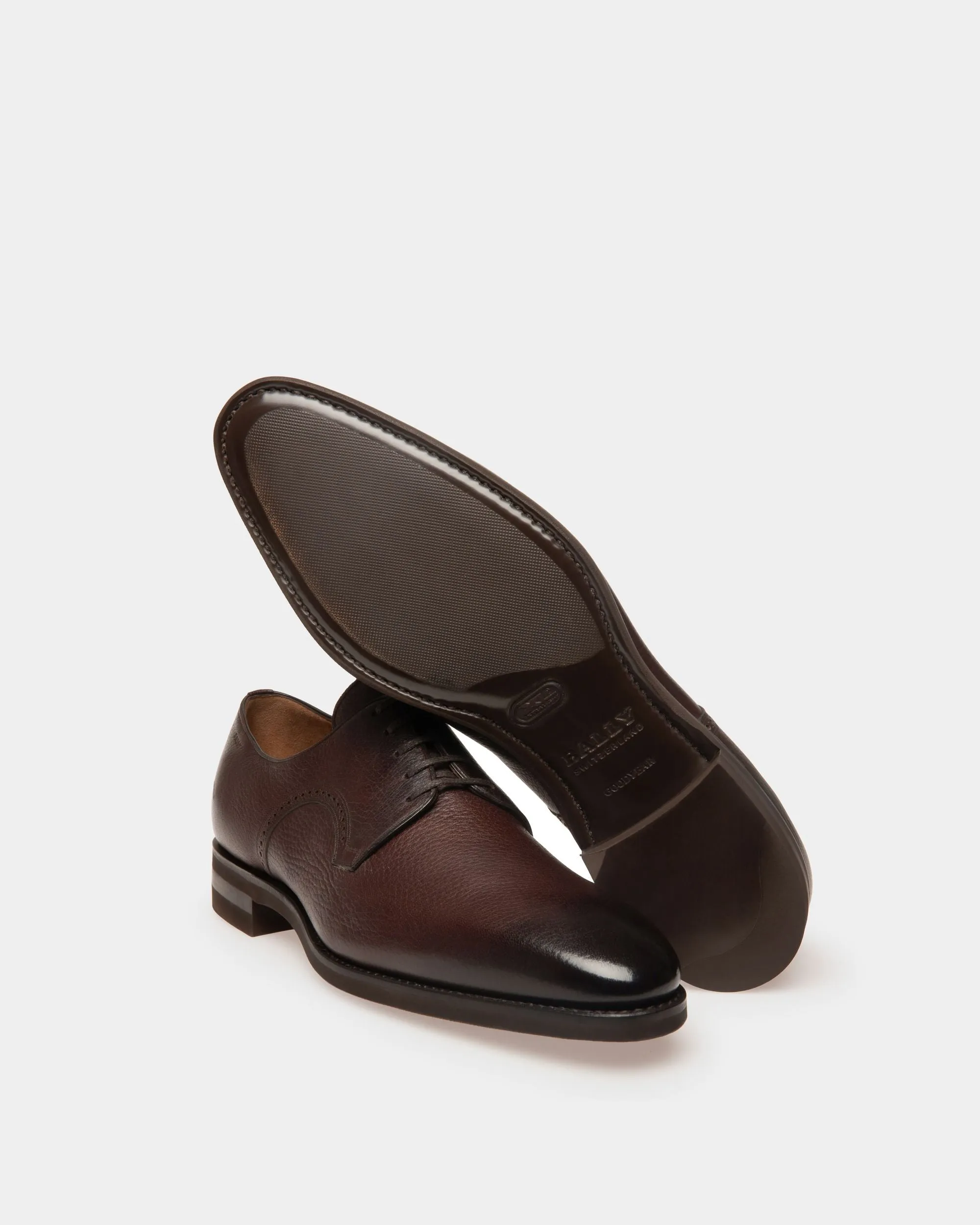 Scribe Novo Derby Shoes In Coffee Leather