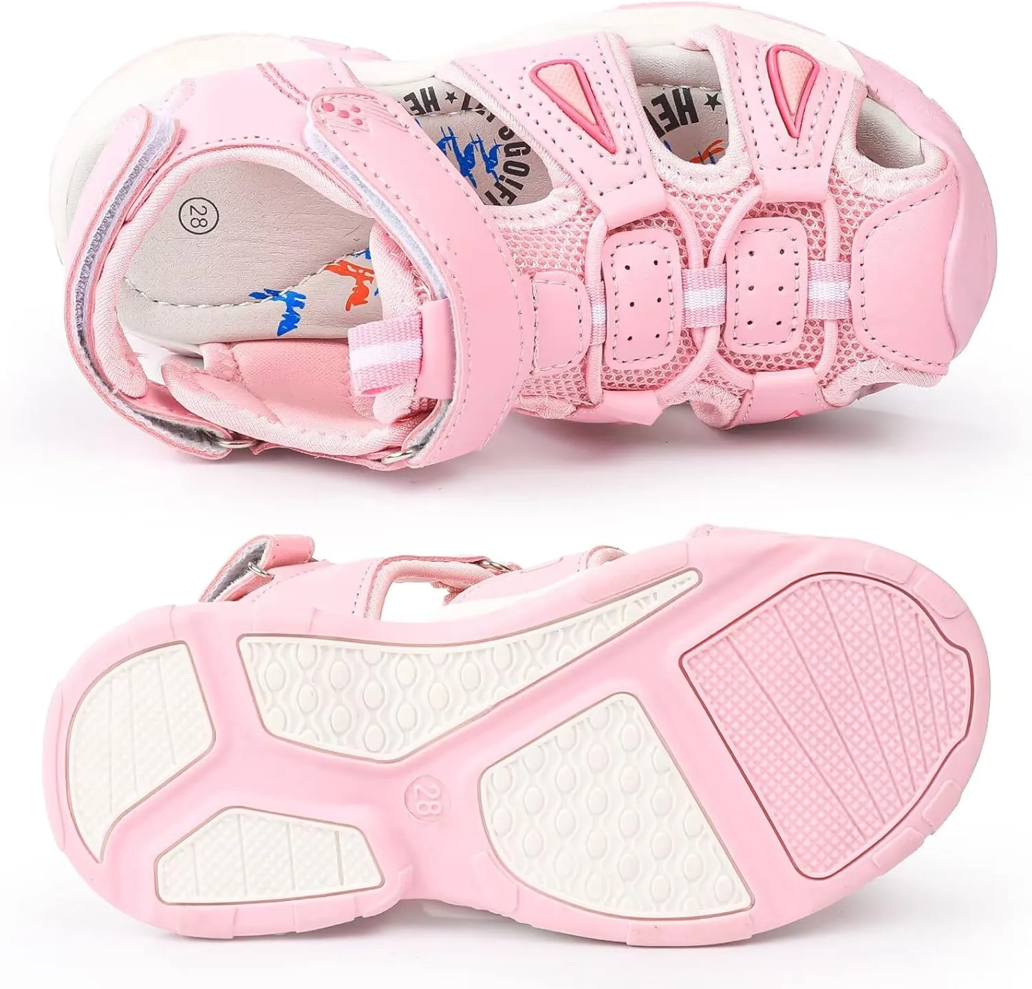seannel Kids Athletic Sandals Boys and Girls Outdoor Hiking Sports Closed-Toe Sandal Pool Beach Shoes Summer Water shoes