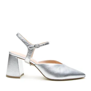 Silver V Mule   Jackie Strap