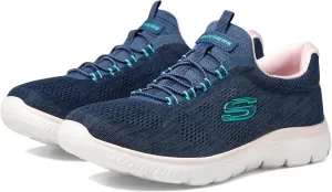 Skechers Women's Summits Fun Flare Sneaker, Navy/Multi=NVMT, 13 Wide