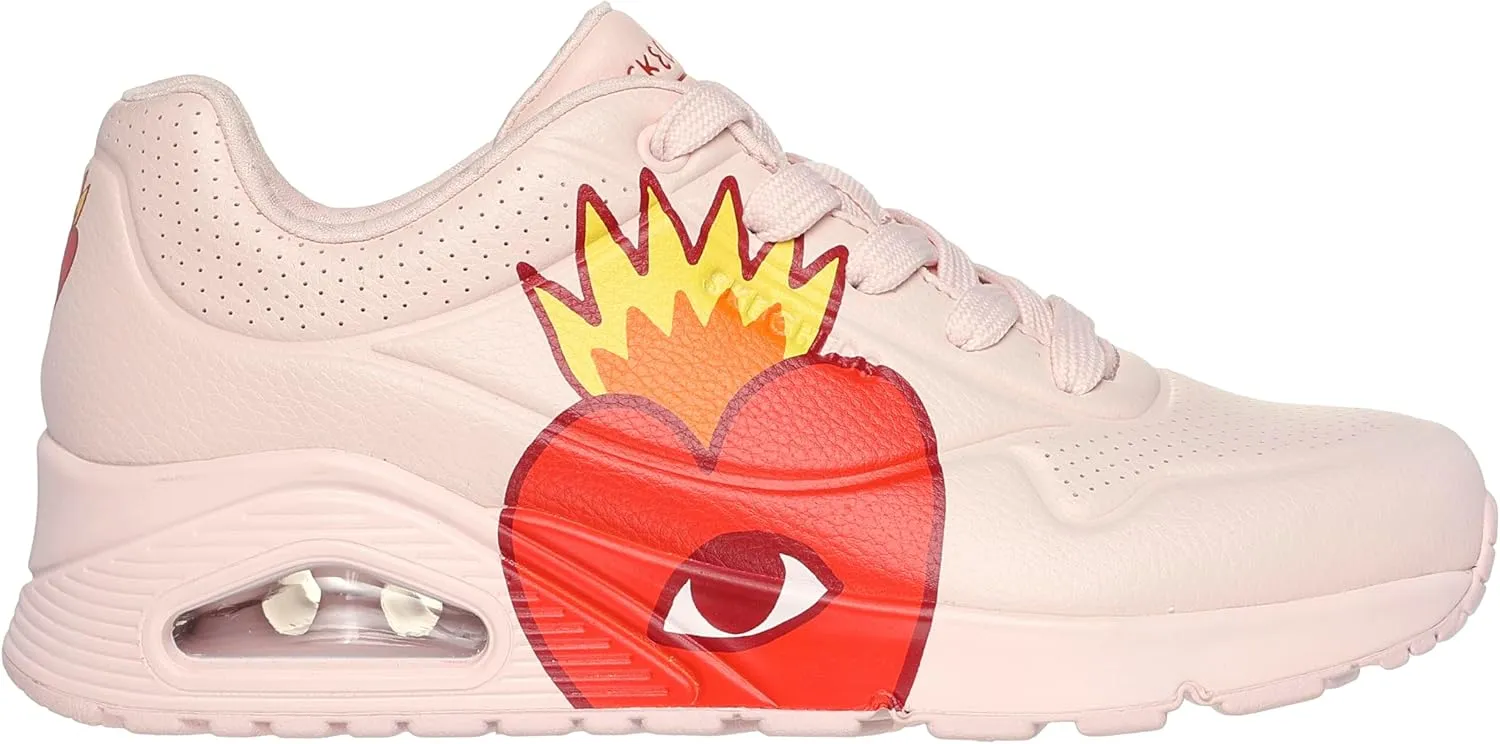 Skechers Women's Uno Flaming Heart Sneakers