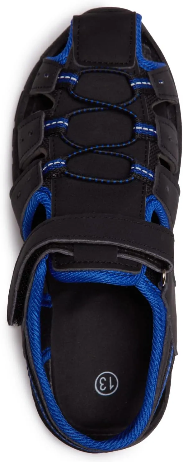 Skysole Boys Water Shoes, Rugged Closed Toe Back Strap Amphibian Sandals for Beach, Hiking & Outdoor Sports - Patterned/Solid