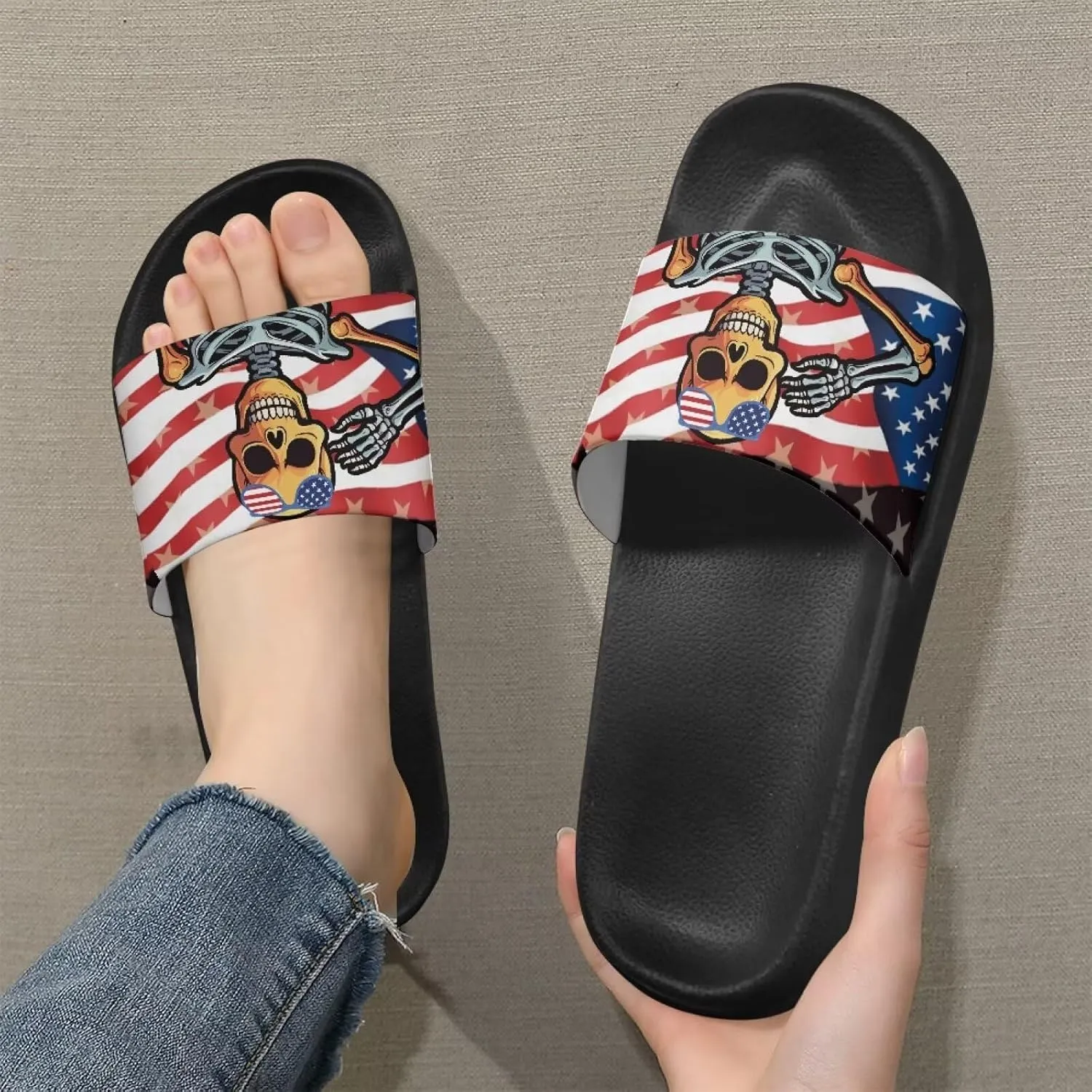 Slippers for Women Men EVA Non Slip Quick Drying Sandal Fashion Breathable House Travel for Horse Racing Festival Slides Size 5-12.5 White Sole
