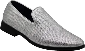 SPK24 Men Vintage Spikes Sparkle Formal Tuxedo Stage Fashion Slip On Loafer Dress Shoes