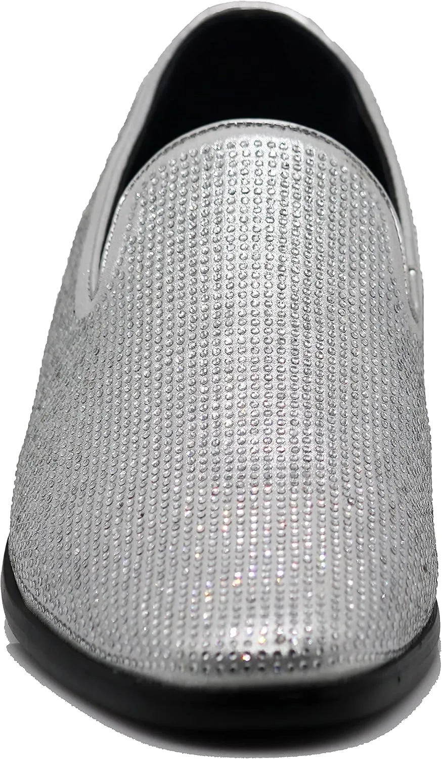 SPK24 Men Vintage Spikes Sparkle Formal Tuxedo Stage Fashion Slip On Loafer Dress Shoes