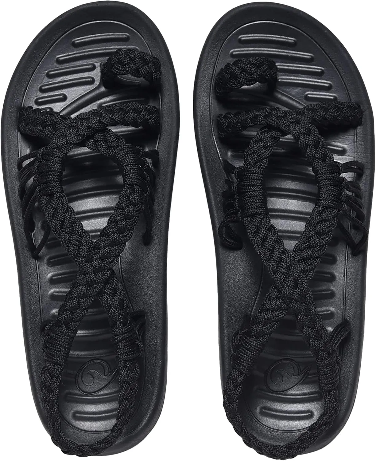 SURRAY Womens Summer Flat Sandals Comfortable Arch Support Walking Braided Beach Sandals, Size US 5-11