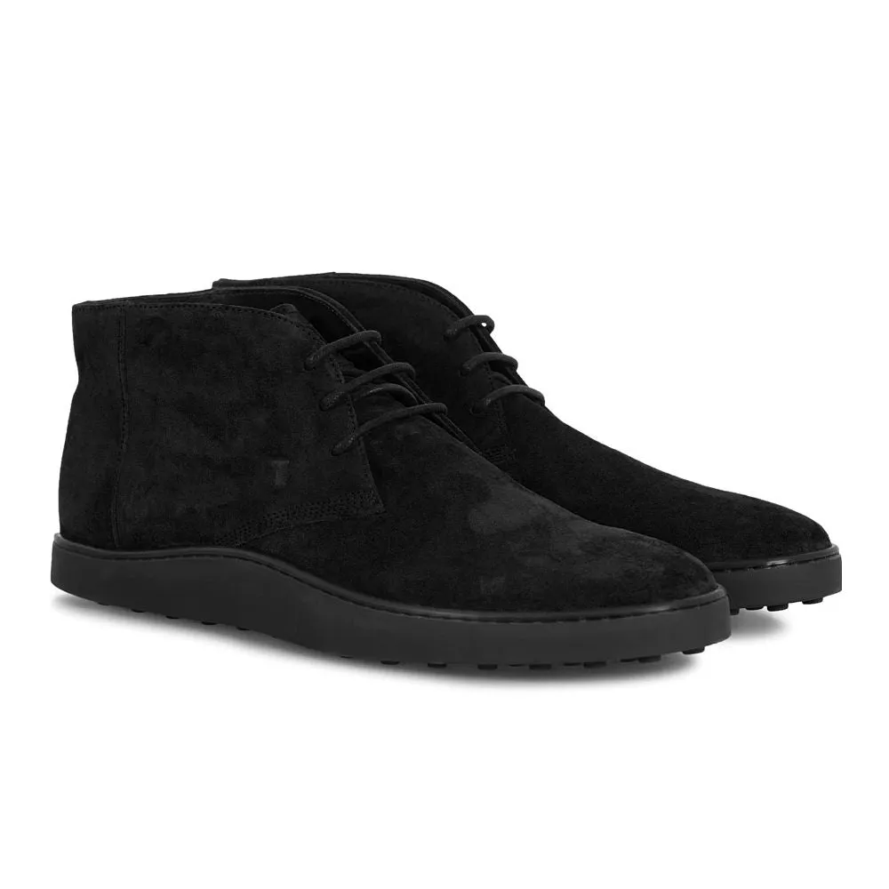 Tod's Black Calfskin Men Derby Shoe
