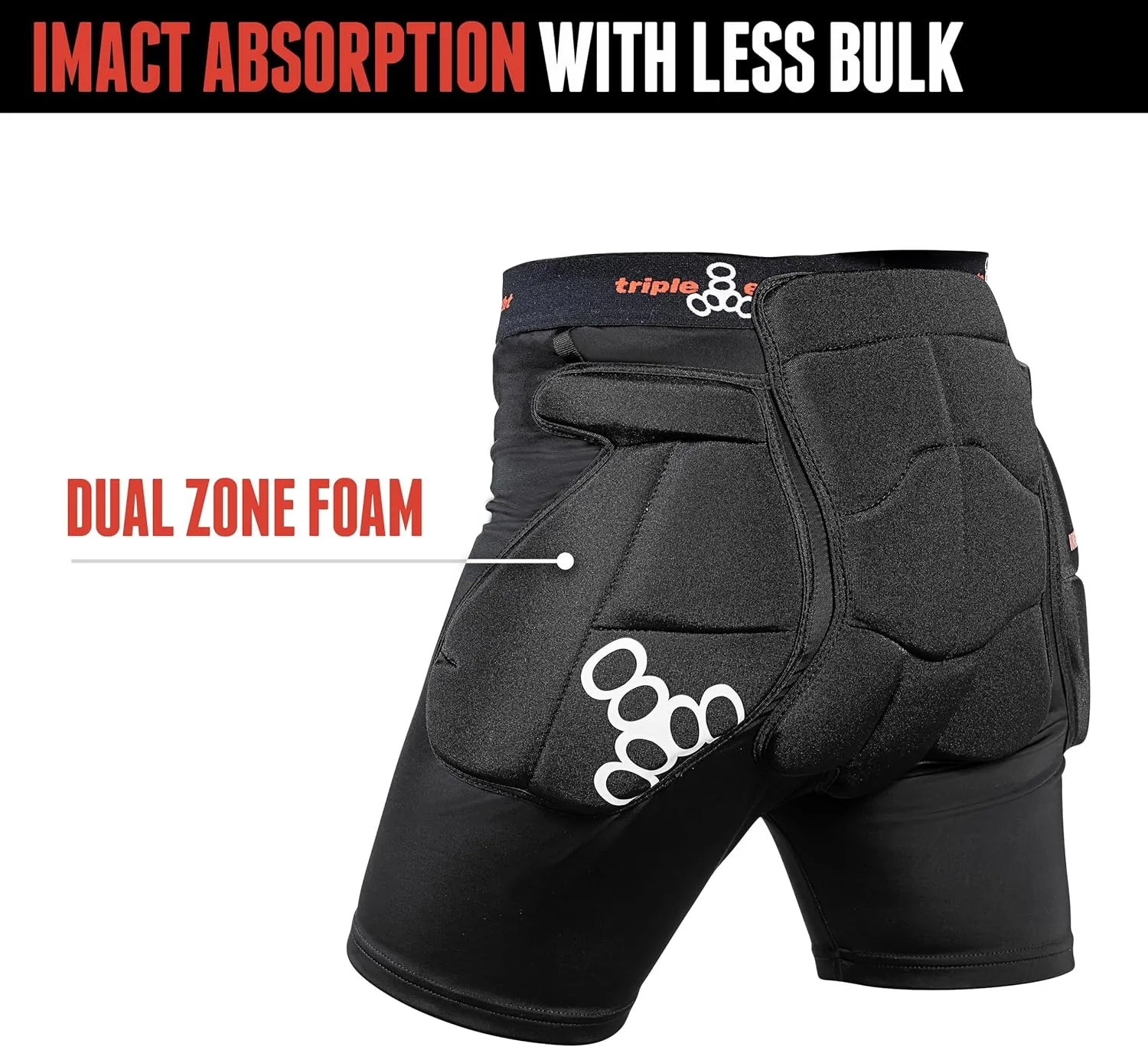 Triple Eight Bumsaver Padded Shorts for Skateboarding, Rollerskating, Roller Derby, Inline Skating, Snowboarding and Skiing
