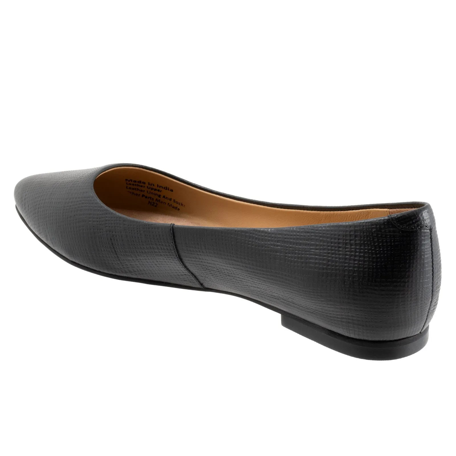 Trotters Estee T1556-057 Womens Black Wide Leather Loafer Flats Shoes