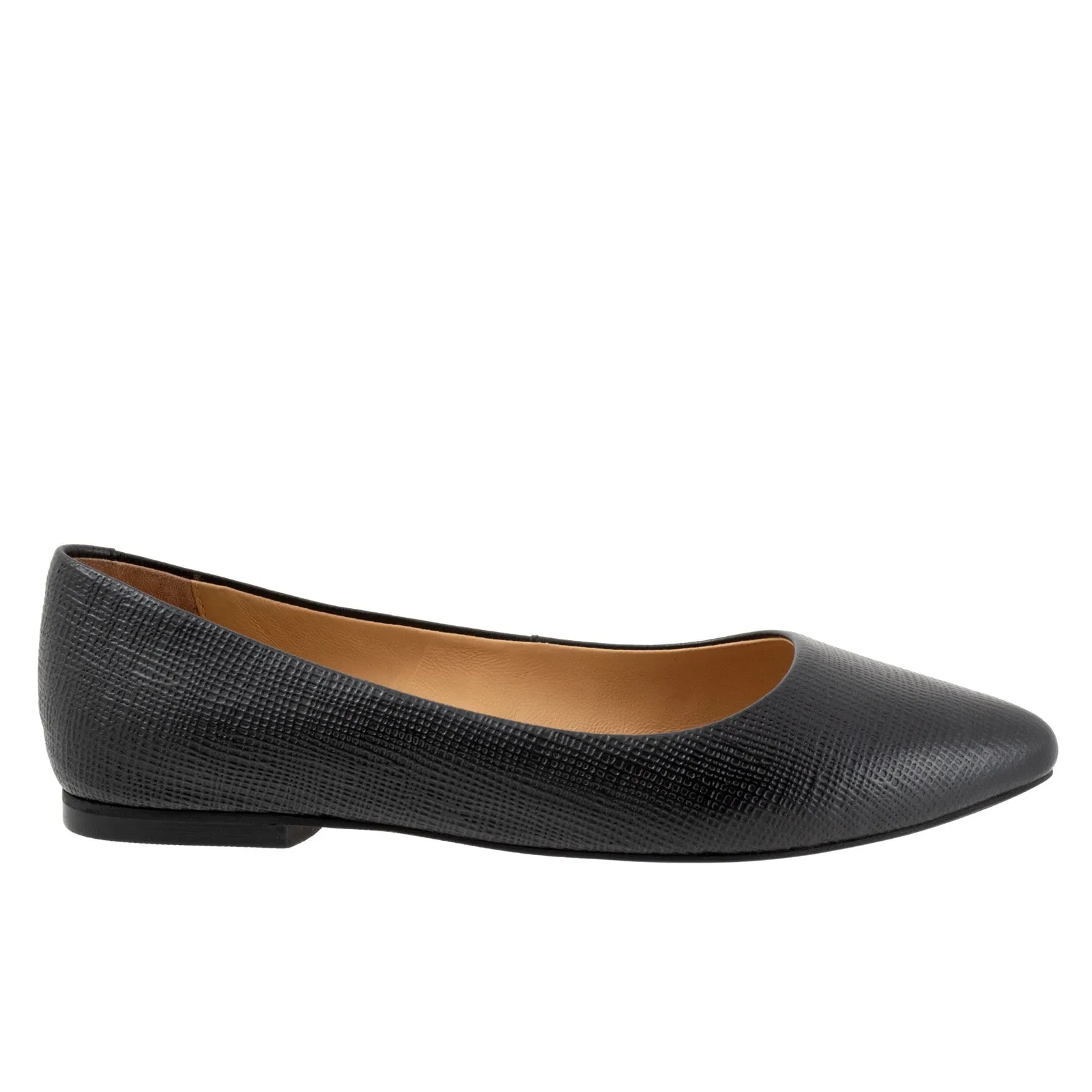 Trotters Estee T1556-057 Womens Black Wide Leather Loafer Flats Shoes
