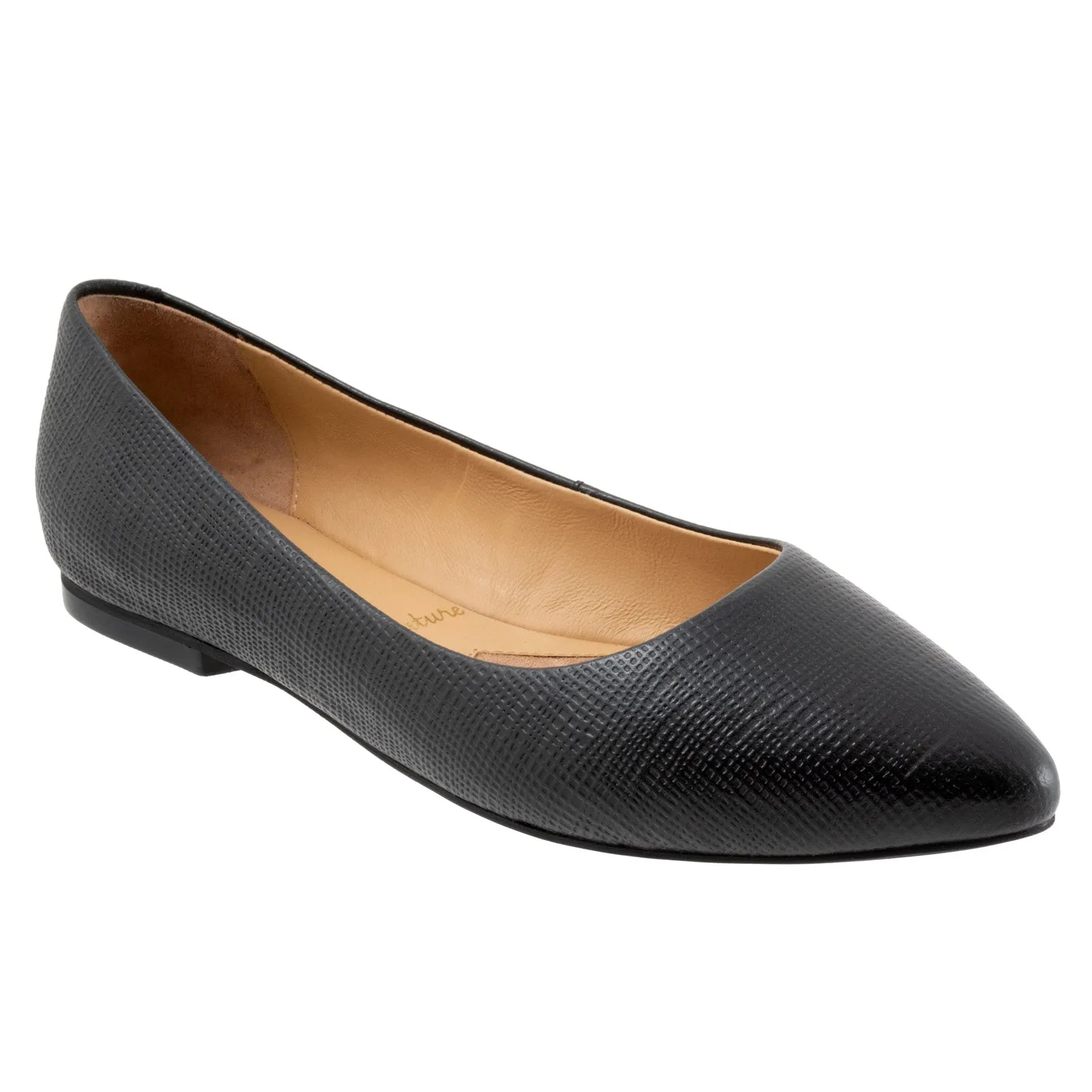 Trotters Estee T1556-057 Womens Black Wide Leather Loafer Flats Shoes