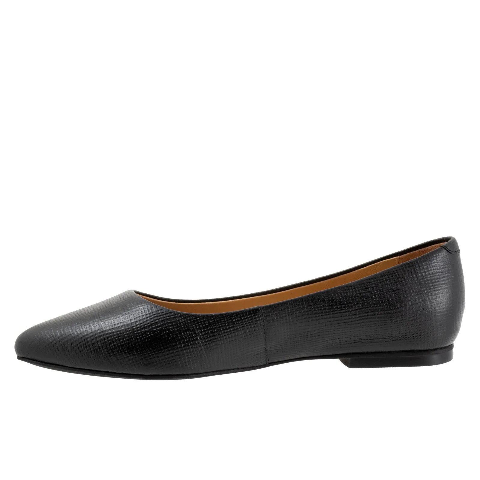 Trotters Estee T1556-057 Womens Black Wide Leather Loafer Flats Shoes