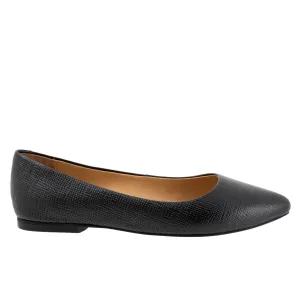 Trotters Estee T1556-057 Womens Black Wide Leather Loafer Flats Shoes