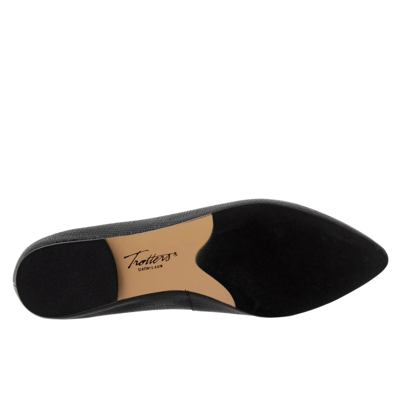 Trotters Estee T1556-057 Womens Black Wide Leather Loafer Flats Shoes