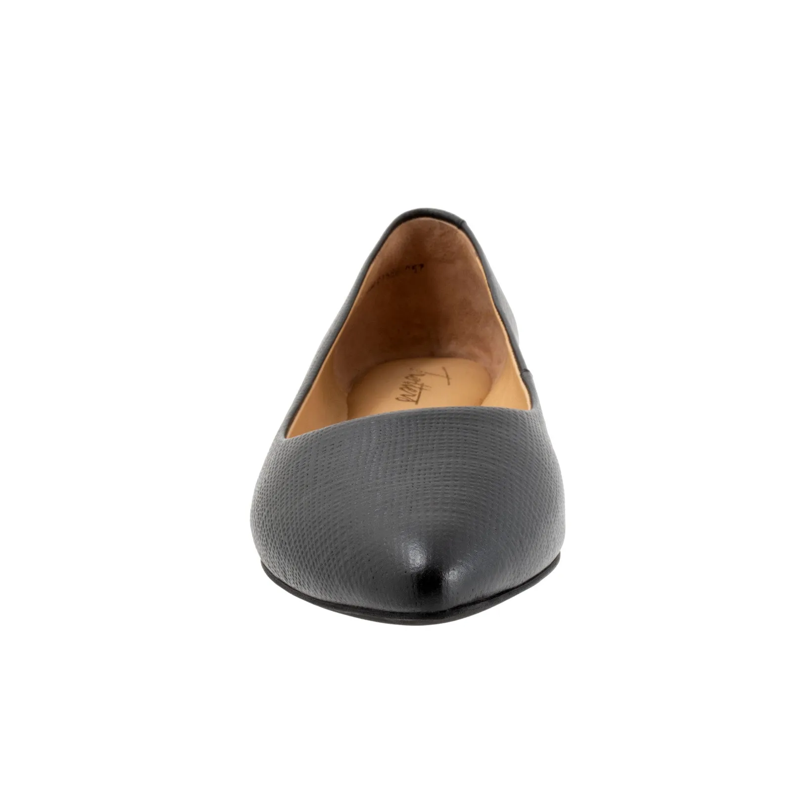 Trotters Estee T1556-057 Womens Black Wide Leather Loafer Flats Shoes