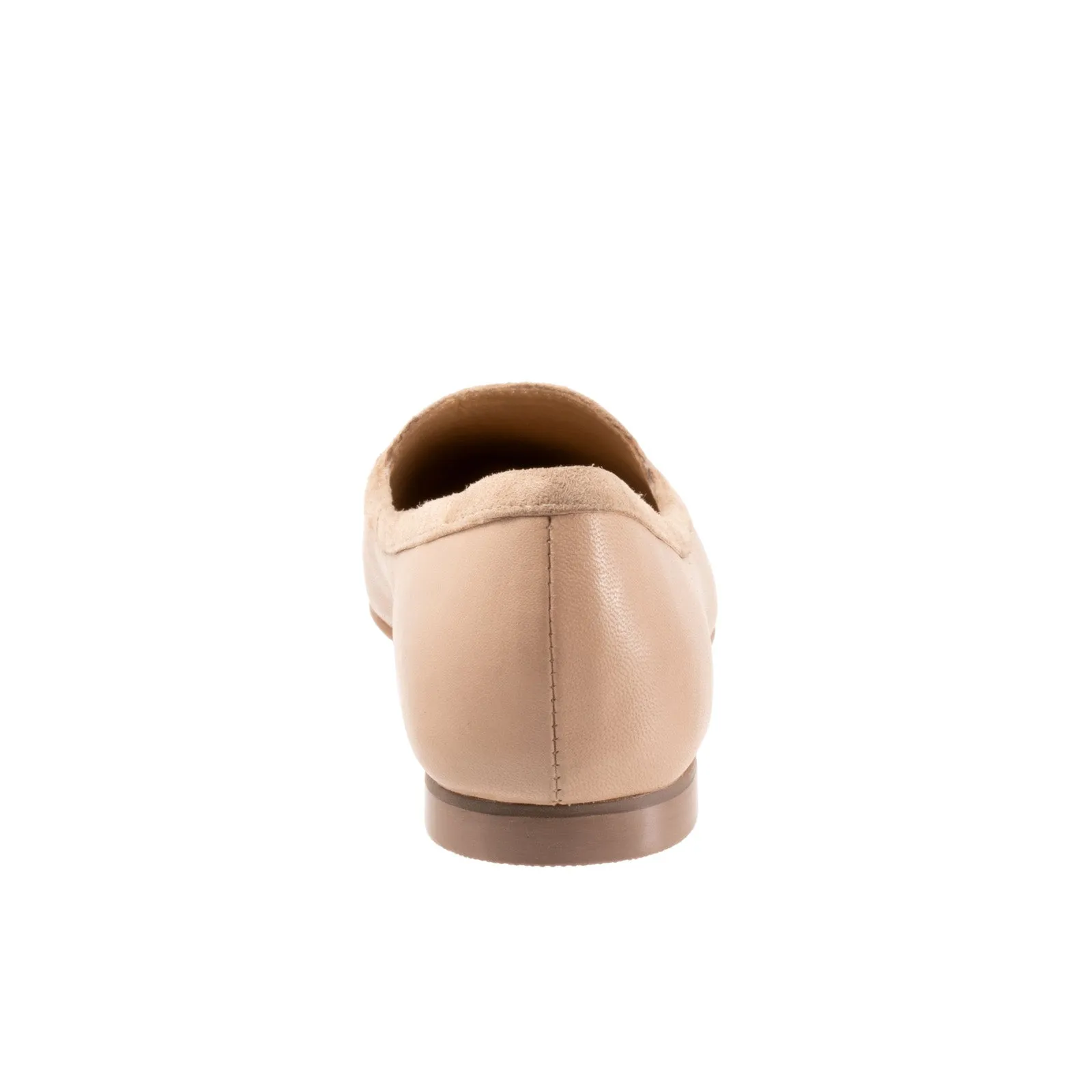 Trotters Hannah T2270-130 Womens Beige Wide Leather Loafer Flats Shoes