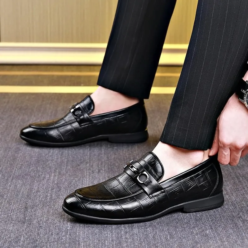 Tuxedo Shoes Men Business Casual Derby Shoes Modern Men's Brogue Oxfords Genuine Leather White Mens Dress Shoes(9)