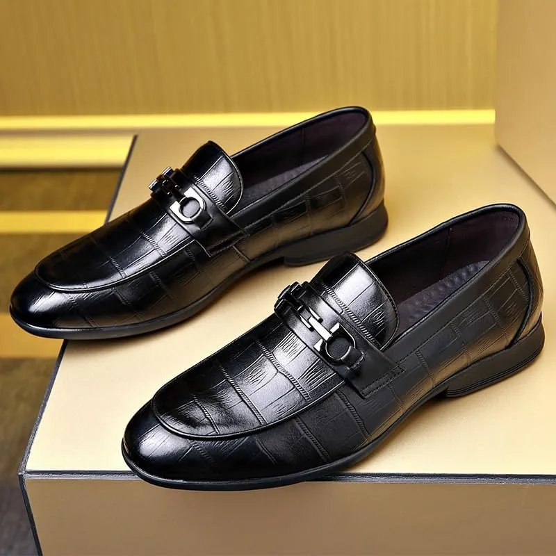 Tuxedo Shoes Men Business Casual Derby Shoes Modern Men's Brogue Oxfords Genuine Leather White Mens Dress Shoes(9)