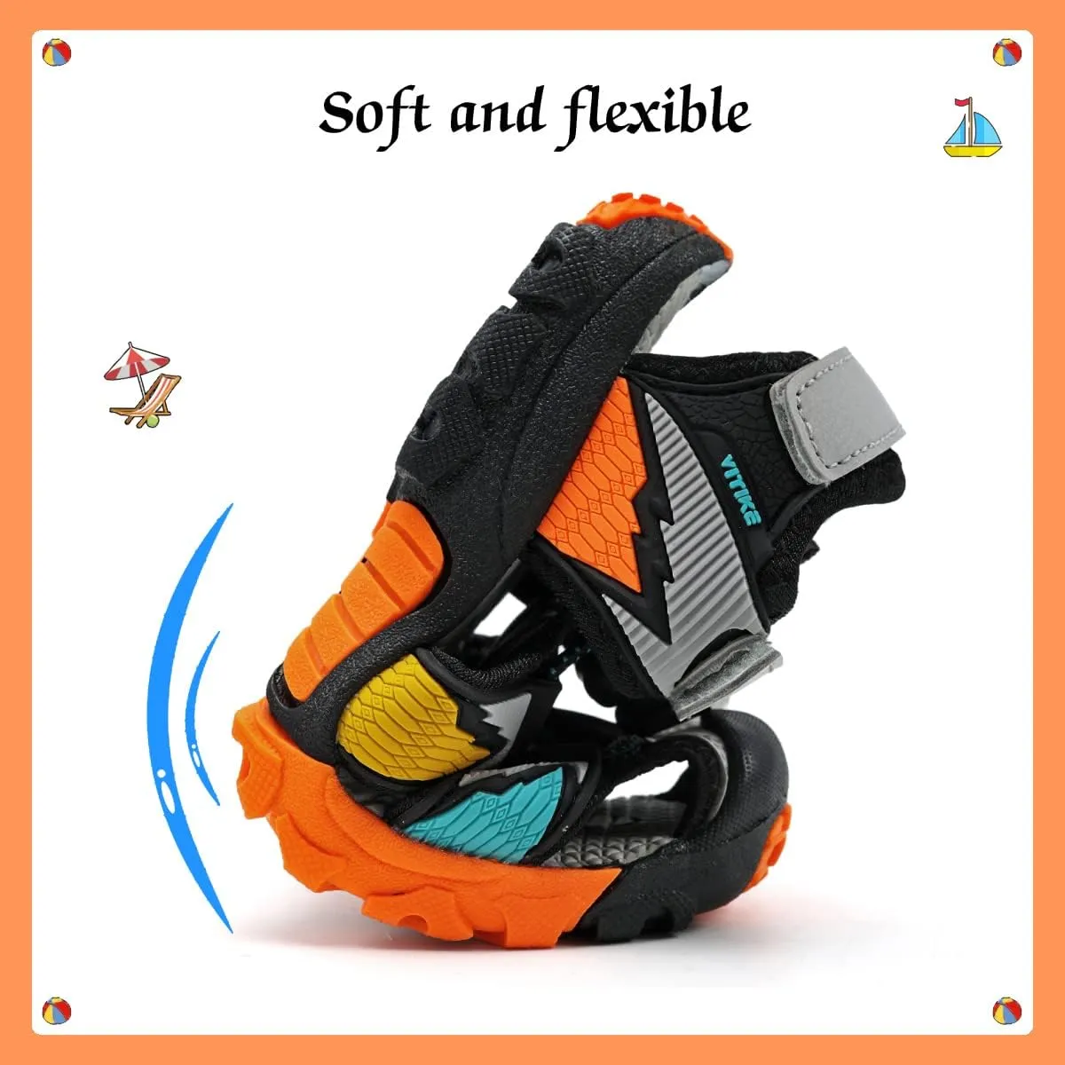 VITUOFLY Kids Sandals Boys Outdoor Hiking Sports Sandal Girls Pool Beach Shoes Summer Water Shoe Sneakers