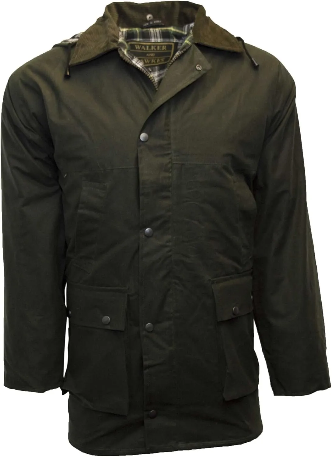 Walker and Hawkes Wax Padded Blackstone Jacket for Men - Waterproof Canvas Jacket with Soft Cotton Lining, Padded Filling