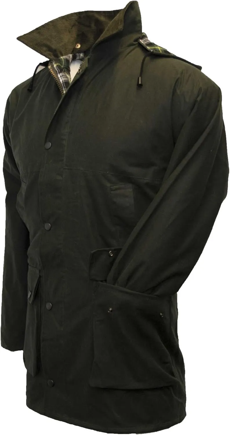 Walker and Hawkes Wax Padded Blackstone Jacket for Men - Waterproof Canvas Jacket with Soft Cotton Lining, Padded Filling