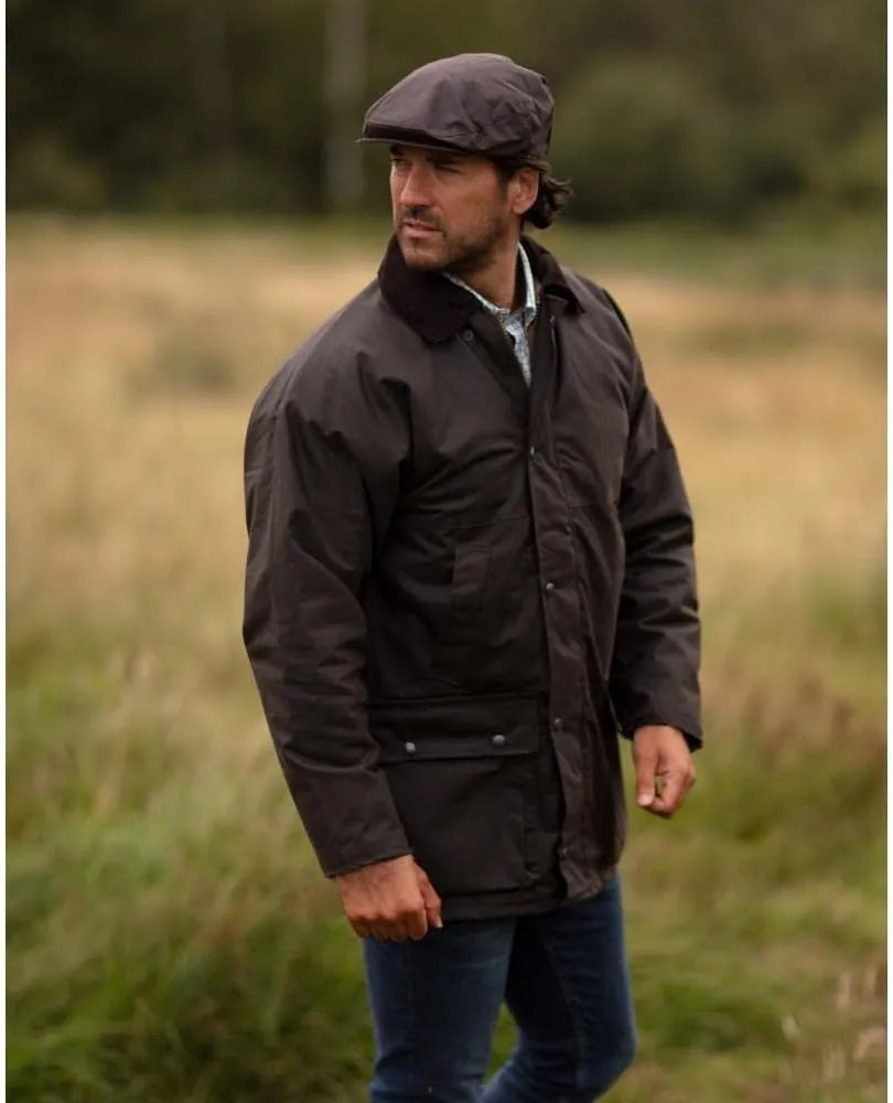Walker and Hawkes Wax Padded Blackstone Jacket for Men - Waterproof Canvas Jacket with Soft Cotton Lining, Padded Filling