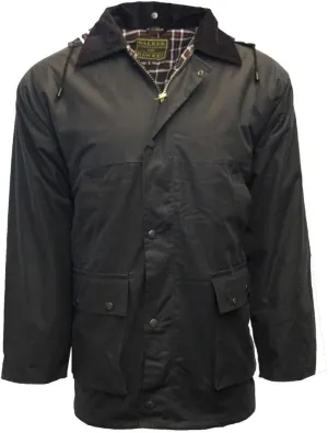 Walker and Hawkes Wax Padded Blackstone Jacket for Men - Waterproof Canvas Jacket with Soft Cotton Lining, Padded Filling