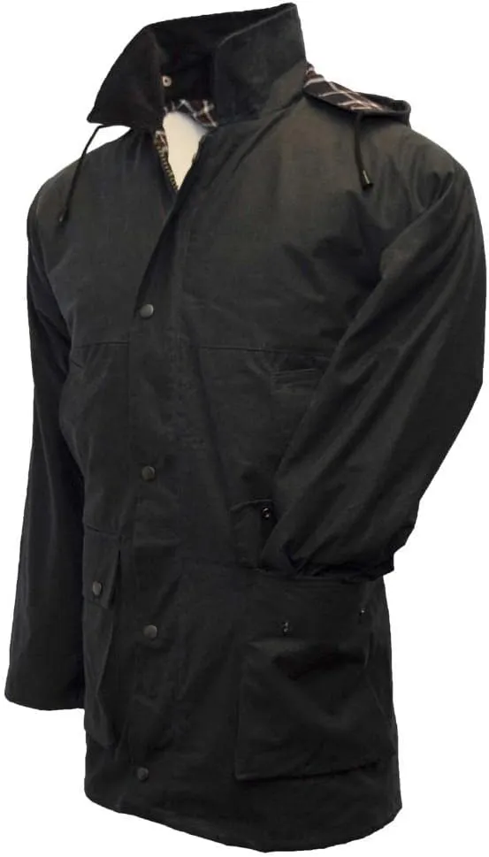 Walker and Hawkes Wax Padded Blackstone Jacket for Men - Waterproof Canvas Jacket with Soft Cotton Lining, Padded Filling