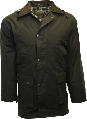 Walker and Hawkes Wax Padded Blackstone Jacket for Men - Waterproof Canvas Jacket with Soft Cotton Lining, Padded Filling