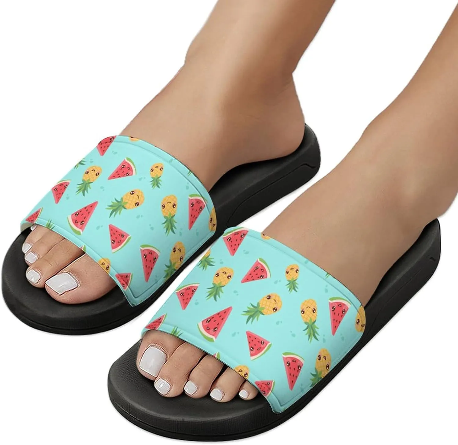 Watermelon Pineapple Slippers for Women Rubber Slides Womens Sandal Slippers