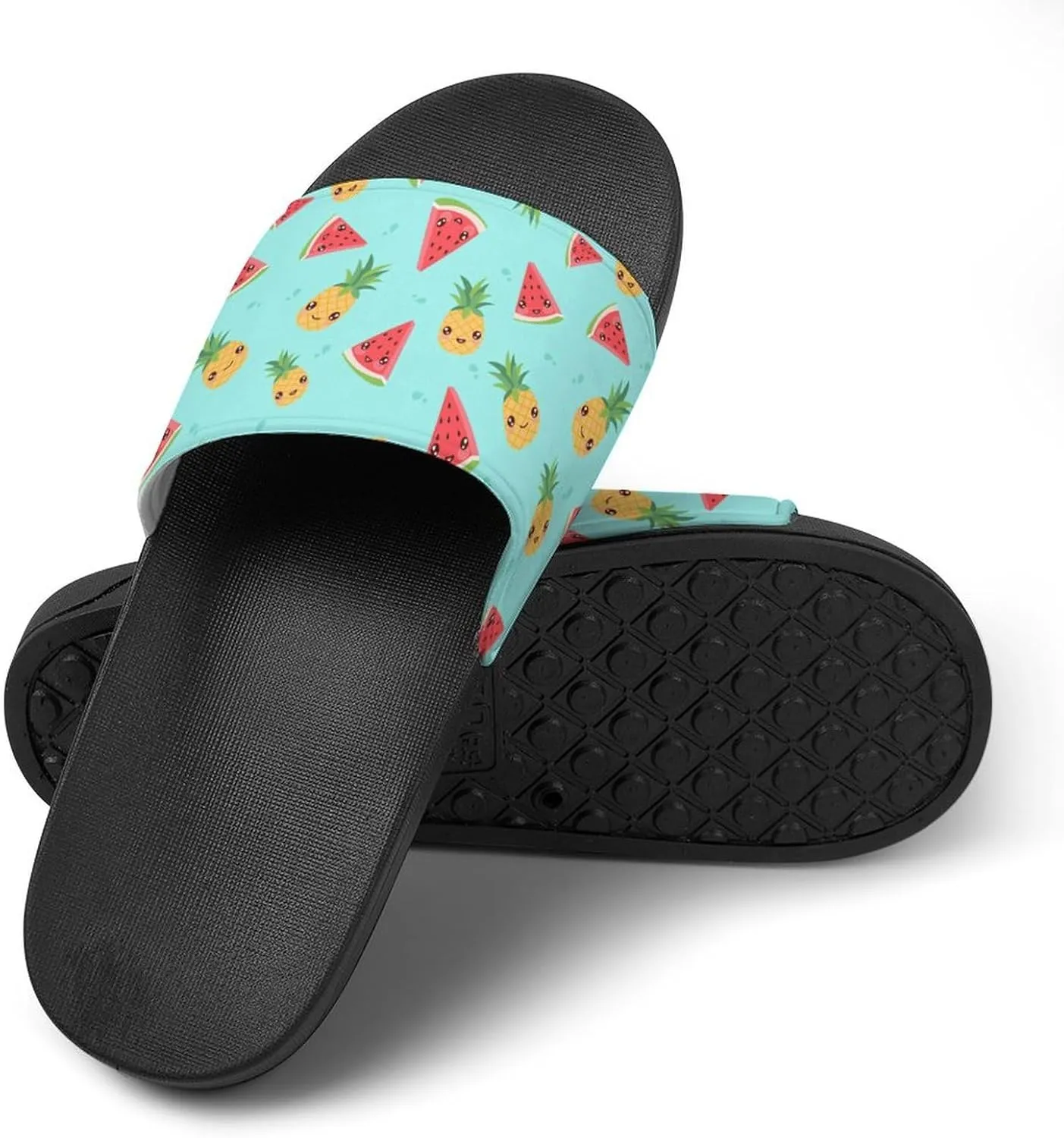 Watermelon Pineapple Slippers for Women Rubber Slides Womens Sandal Slippers