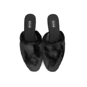 Women's Cloud Mule In Faux Fur In Black