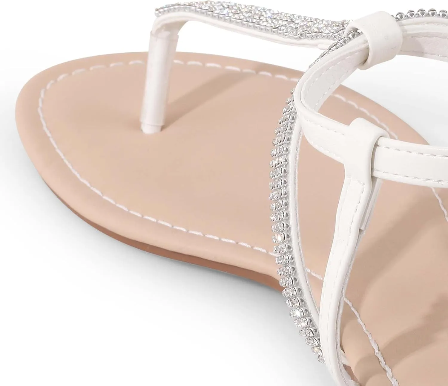 Women's Dressy Sandals Flat Glitter Comfortable Slides Rhinestone Sandals for Women Ladies Fashion Shoes