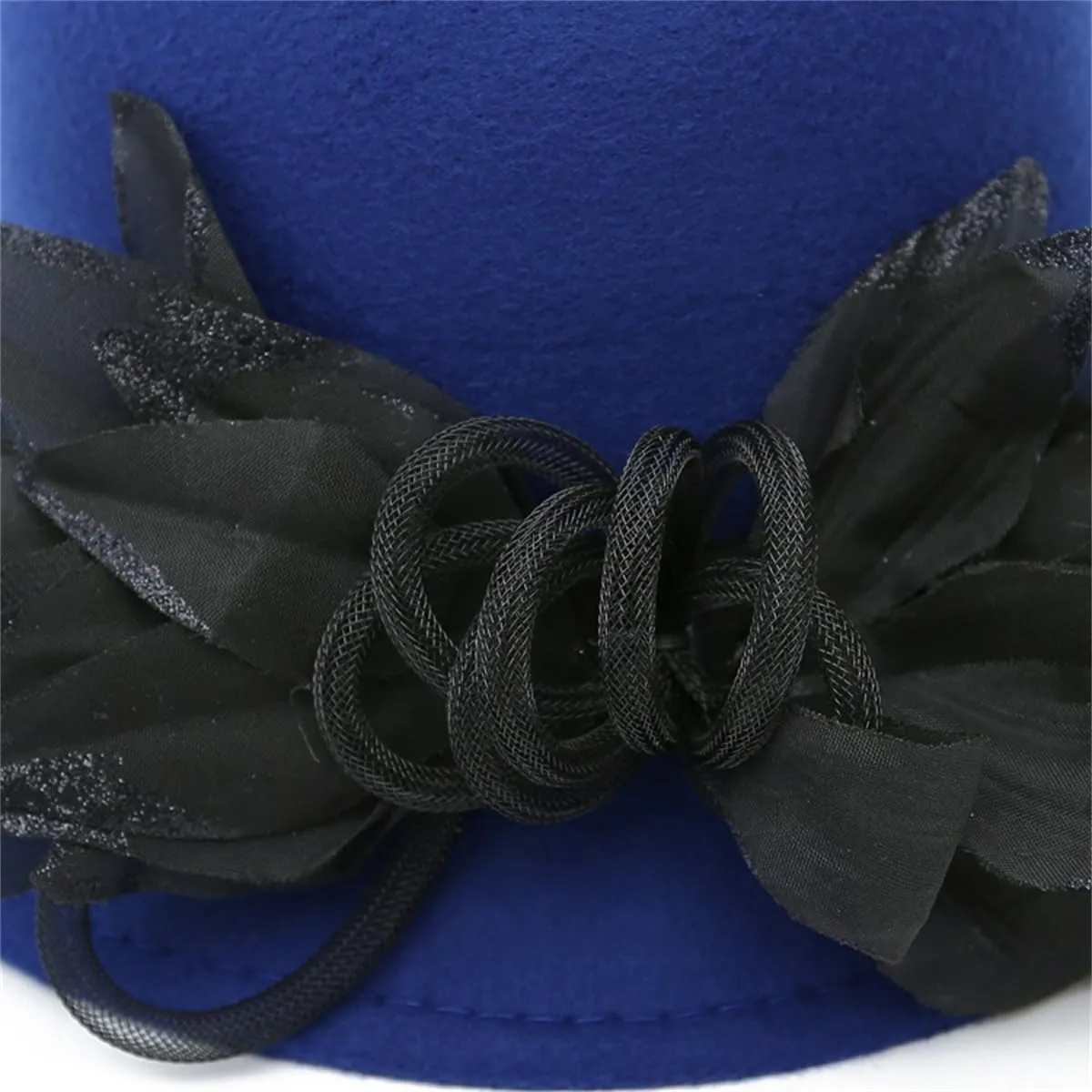 Women's Imitation Wool Felt Hats Church Derby Hat Wedding Bridal Flowers Bowler Hats