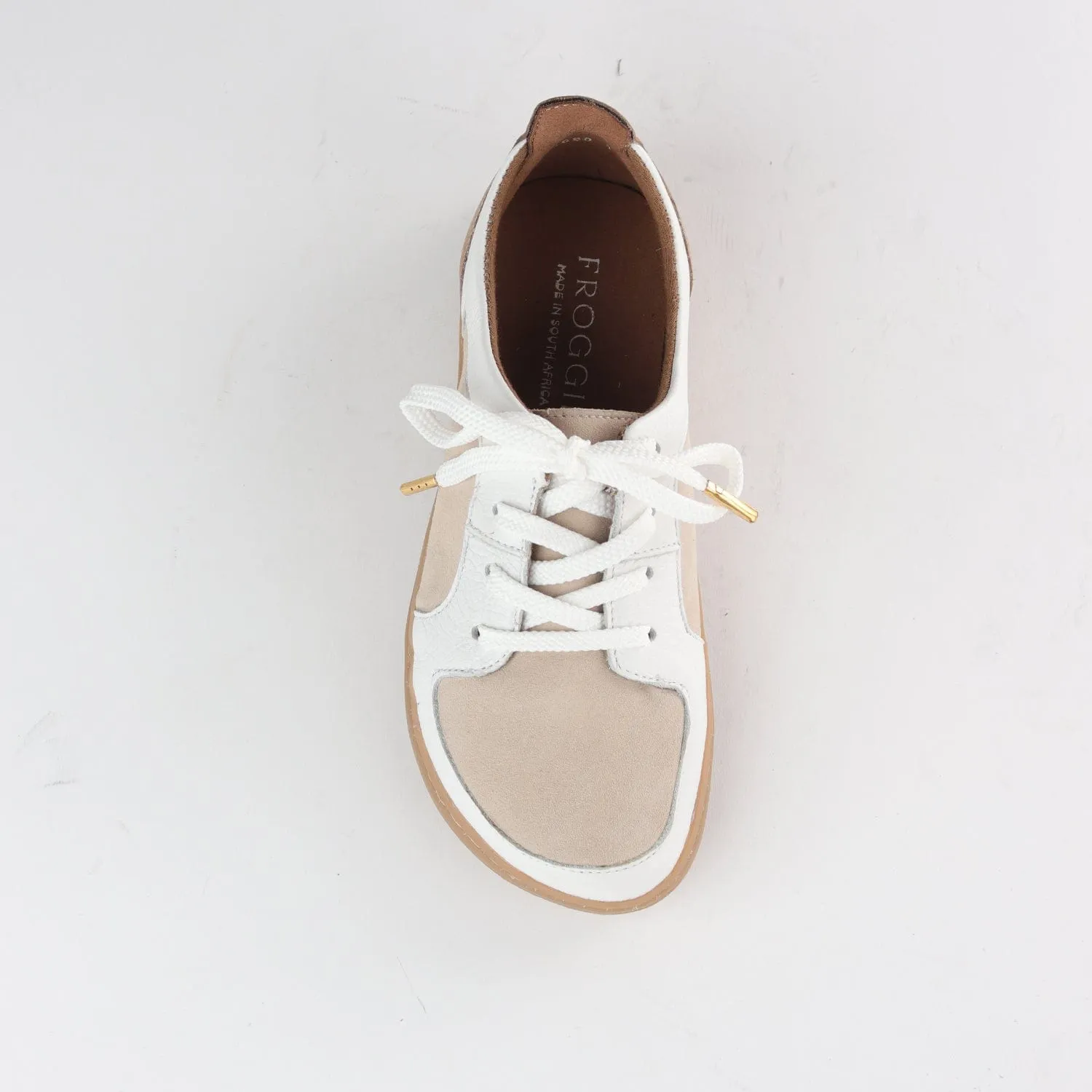 Women's Lace-up Barefoot Shoe with Removable Footbed in White Multi - 12829