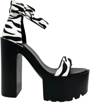 Women's Sexy Chunky Heel Platform Sandals, Open Toe High Heels Sandals, Comfortable Dress Summer Heeled Sandal