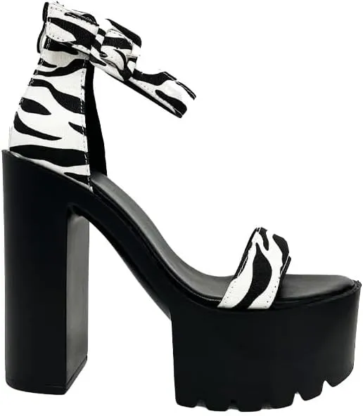 Women's Sexy Chunky Heel Platform Sandals, Open Toe High Heels Sandals, Comfortable Dress Summer Heeled Sandal