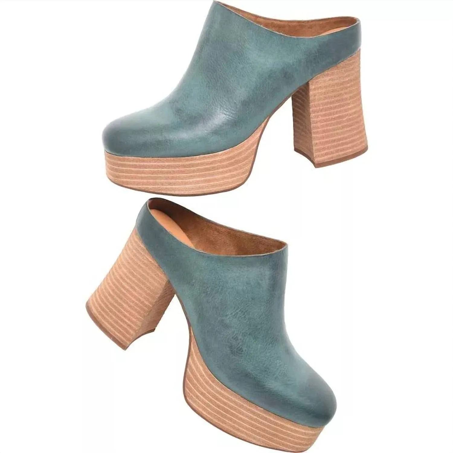 Women's Veronica Platform Mule In Teal