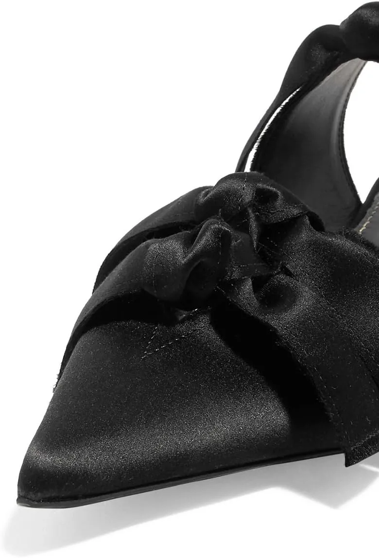 XYD Women Pointed Toe Low Kitten Heel Slide Sandals Slip On Cut Out Mule Backless Shoes