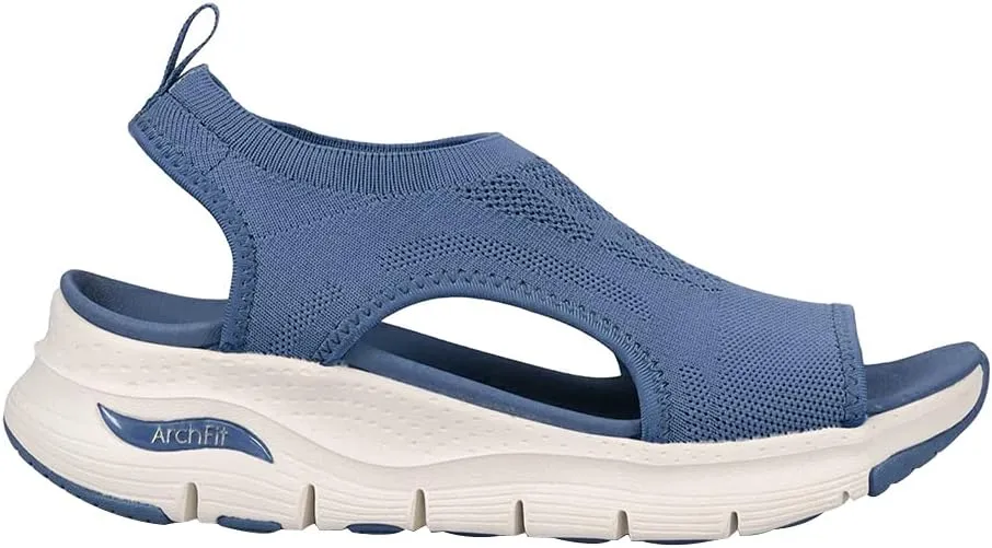 YIBLBOX Women Athletic Sandal Breathable Mesh Knit Sports Sandals Fish Mouth Lightweight Walking Shoes