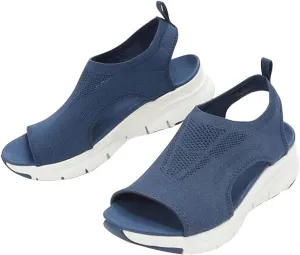 YIBLBOX Women Athletic Sandal Breathable Mesh Knit Sports Sandals Fish Mouth Lightweight Walking Shoes