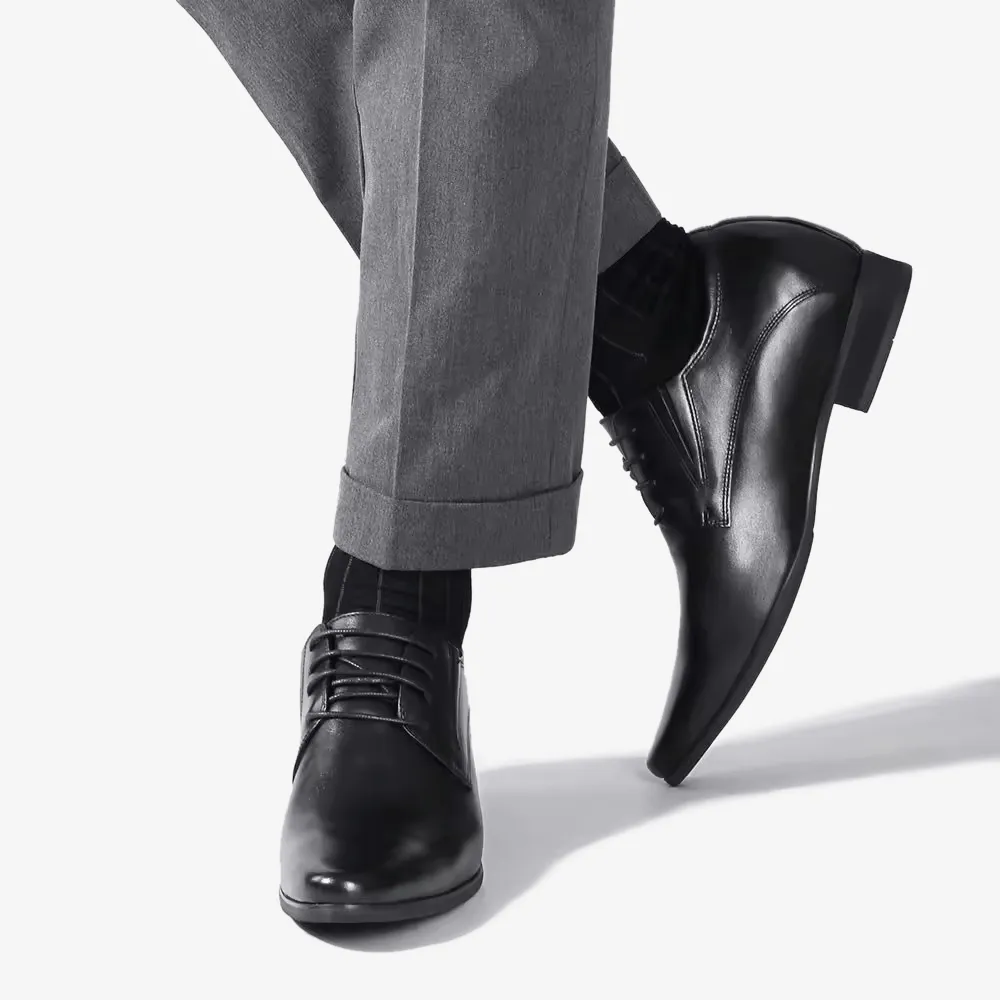 ZEUS BLACK  | 7CM TALLER ELEVATOR SHOES